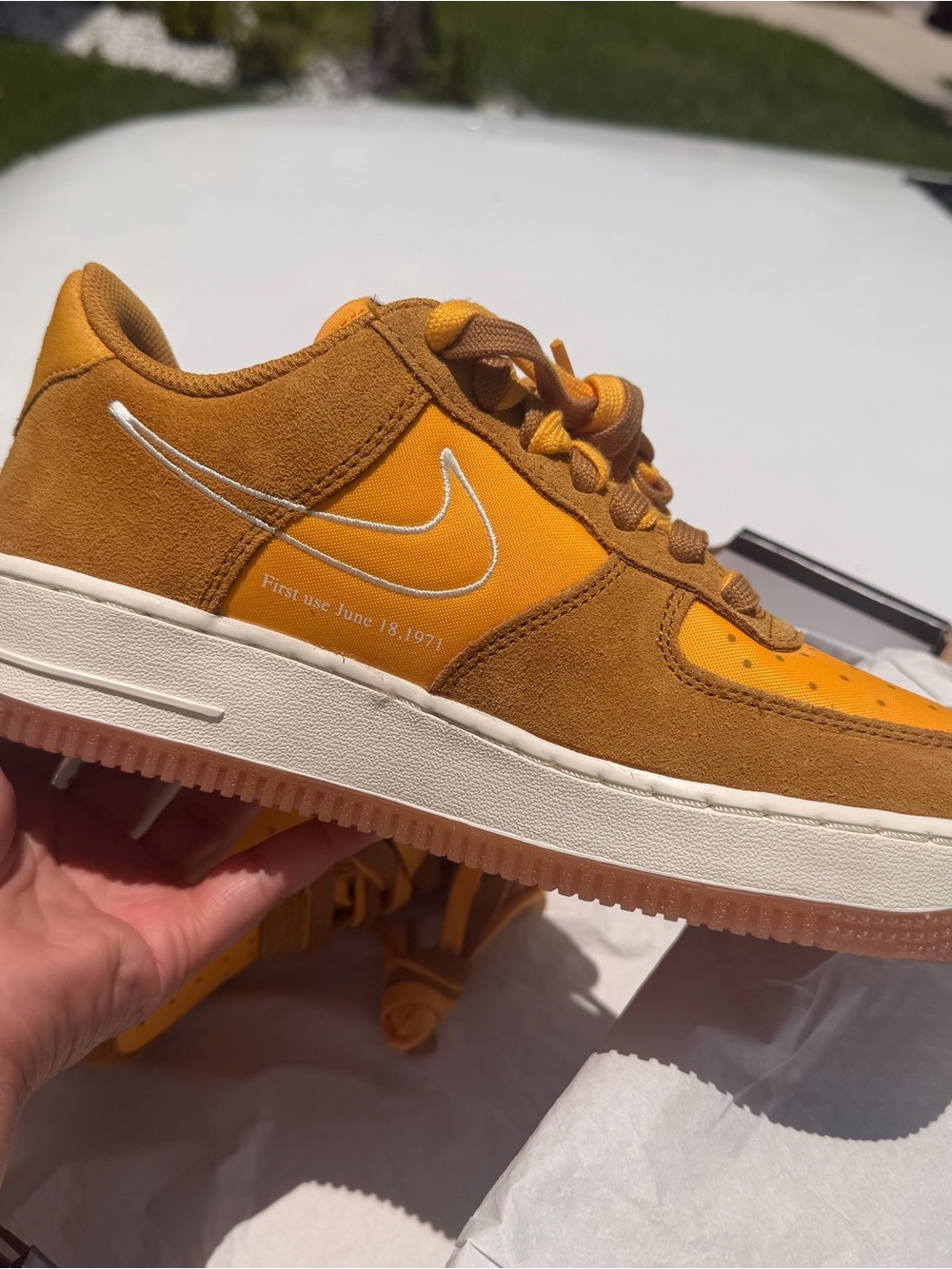 Nike Air Force 1 Low Golden Yellow Suede Sneakers